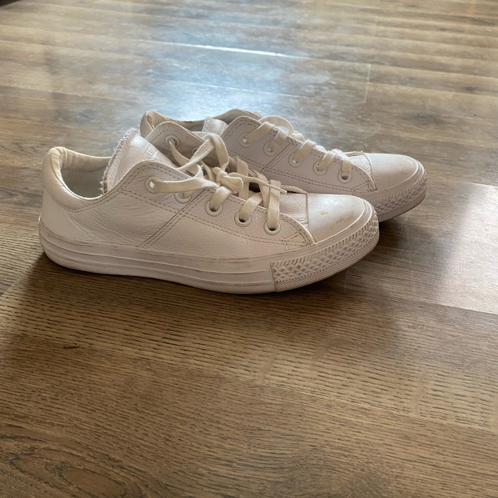 All White Leather Converse